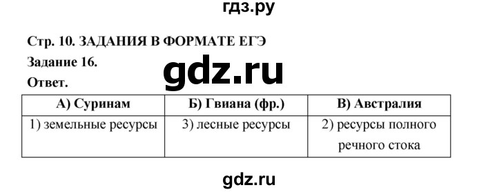 ГДЗ по географии 10‐11 класс Максаковский рабочая тетрадь Базовый уровень тема 2 - 16, Решебник 2024