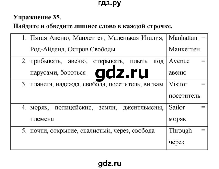 ГДЗ по английскому языку 6 класс Афанасьева   module 4 - 35, Решебник к тетради 2023