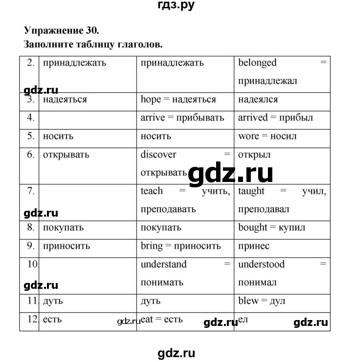 ГДЗ по английскому языку 6 класс Афанасьева   module 4 - 30, Решебник №1 к тетради 2016