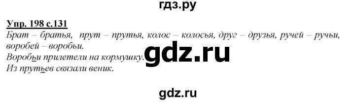 ГДЗ по русскому языку 2 класс Климанова   часть 1 / упражнение - 198, Решебник №1 2015