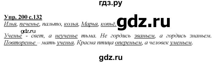 ГДЗ по русскому языку 2 класс Климанова   часть 1 / упражнение - 200, Решебник №1 2015