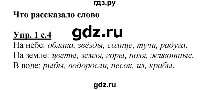 ГДЗ по русскому языку 2 класс Климанова   часть 2 / упражнение - 1, Решебник №1 2015