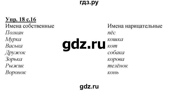 ГДЗ по русскому языку 2 класс Климанова   часть 2 / упражнение - 18, Решебник №1 2015