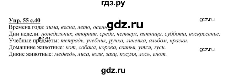 ГДЗ по русскому языку 2 класс Климанова   часть 2 / упражнение - 55, Решебник №1 2015
