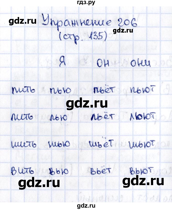 ГДЗ по русскому языку 2 класс Климанова   часть 1 / упражнение - 206, Решебник №2 2015