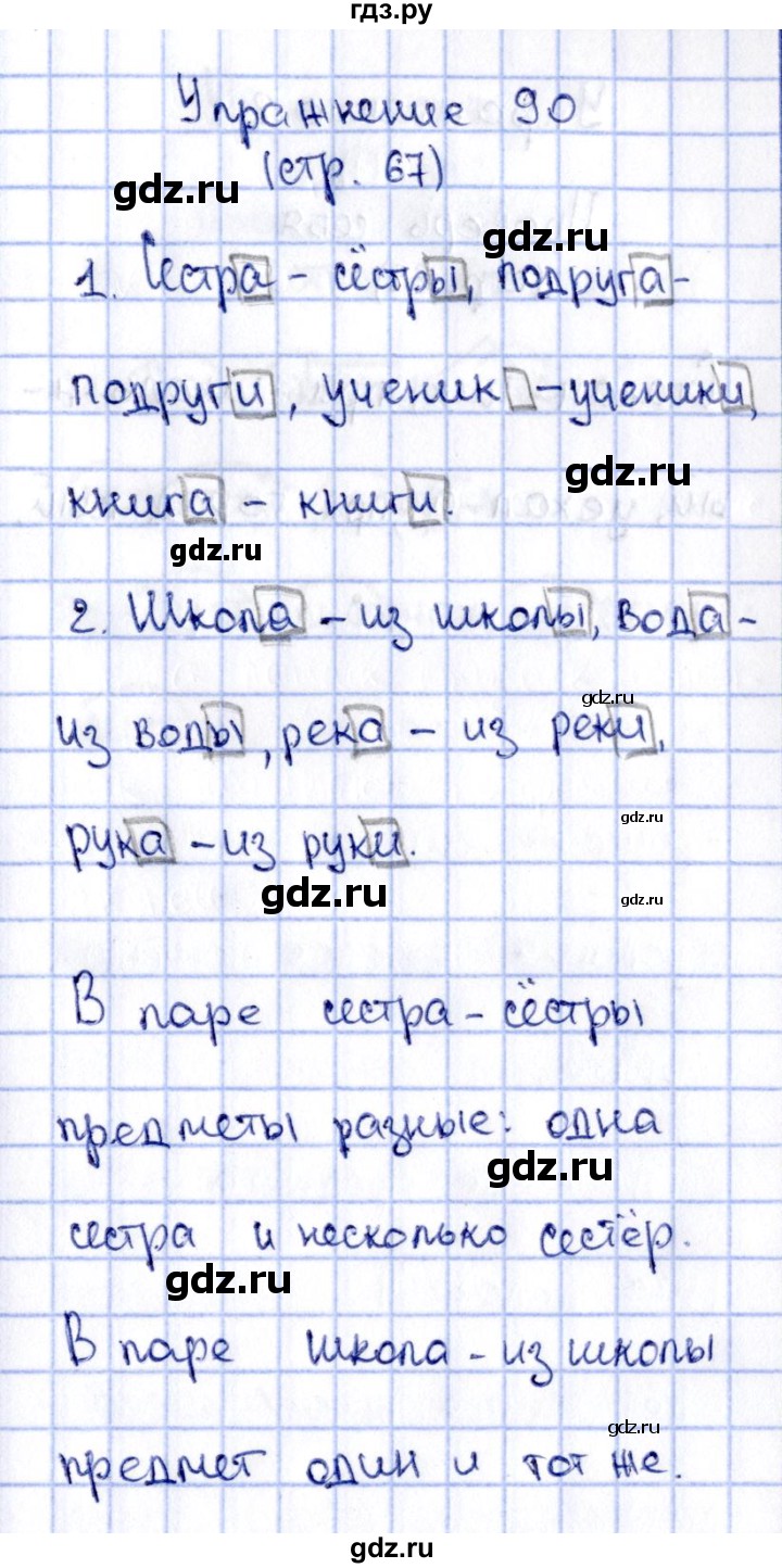 ГДЗ по русскому языку 2 класс Климанова   часть 2 / упражнение - 90, Решебник №2 2015