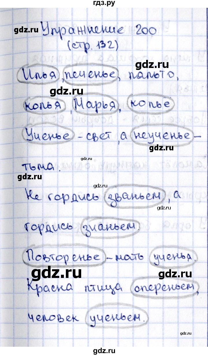 ГДЗ часть 1 / упражнение 200 русский язык 2 класс Климанова, Бабушкина