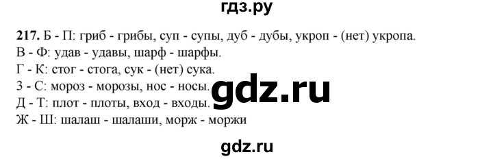 ГДЗ по русскому языку 2 класс Климанова   часть 1 / упражнение - 217, Решебник 2023