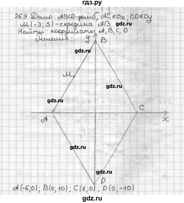 ГДЗ по геометрии 9 класс Мерзляк дидактические материалы  вариант 2 - 269, Решебник