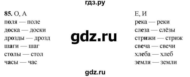 ГДЗ по русскому языку 2 класс Климанова рабочая тетрадь  часть 1. упражнение - 85, Решебник 2023