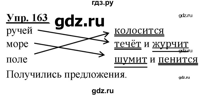 ГДЗ по русскому языку 2 класс Климанова рабочая тетрадь  часть 2. упражнение - 163, Решебник №1 2020