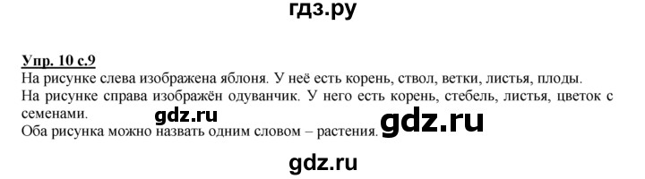 ГДЗ по русскому языку 2 класс Климанова рабочая тетрадь  часть 1. упражнение - 10, Решебник №1 2016