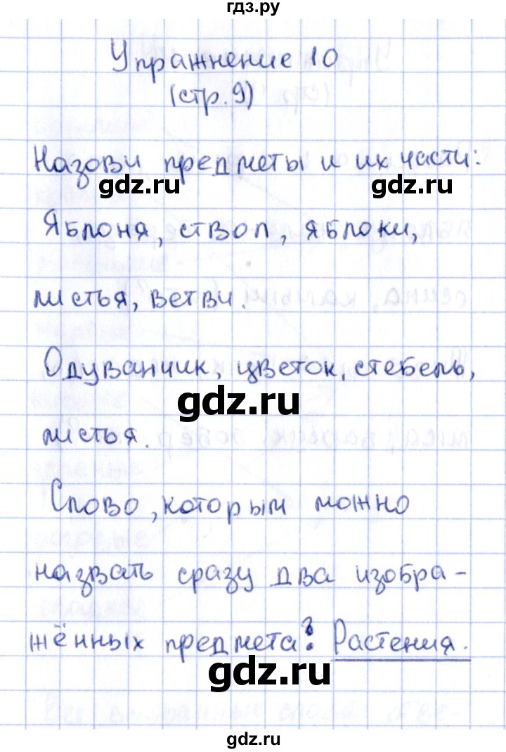 ГДЗ по русскому языку 2 класс Климанова рабочая тетрадь  часть 1. упражнение - 10, Решебник №2 2016