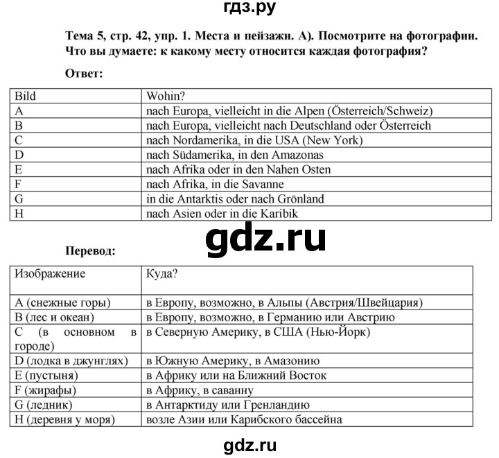 ГДЗ по немецкому языку 8 класс Аверин Horizonte  страница - 42, Решебник 2023