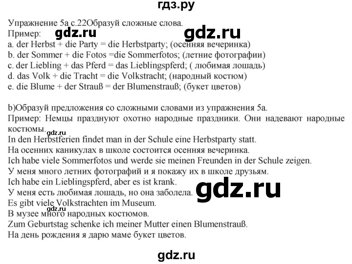 ГДЗ по немецкому языку 6 класс Радченко рабочая тетрадь Wunderkinder Plus Базовый и углубленный уровень страница - 22, Решебник к тетради Wunderkinder Plus