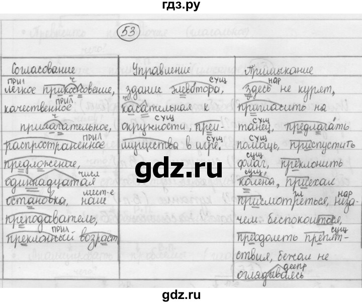 ГДЗ по русскому языку 8 класс Рыбченкова   упражнение - 53, Решебник к учебнику 2015