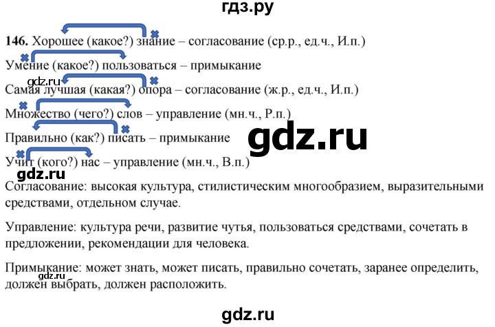 ГДЗ по русскому языку 8 класс Рыбченкова   часть 1 / упражнение - 146, Решебник 2025