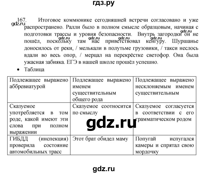ГДЗ по русскому языку 8 класс Рыбченкова   часть 1 / упражнение - 167, Решебник 2022