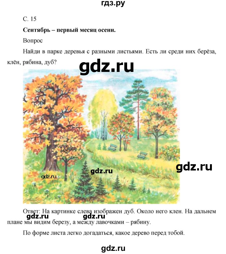 ГДЗ по окружающему миру 1 класс  Виноградова   часть 1. страница - 15, Решебник 2016