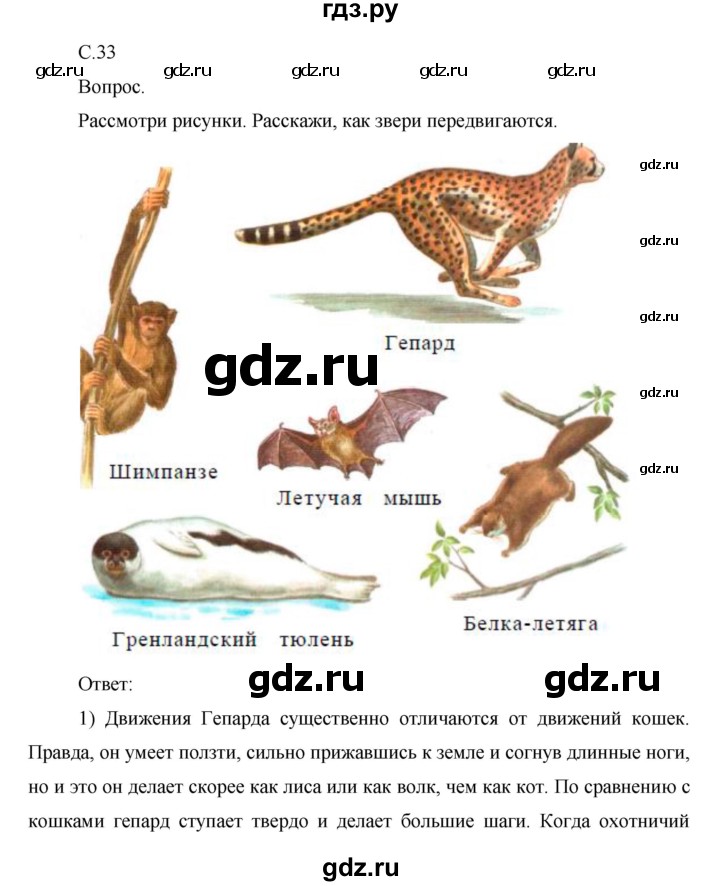 ГДЗ по окружающему миру 1 класс  Виноградова   часть 2. страница - 33, Решебник 2016