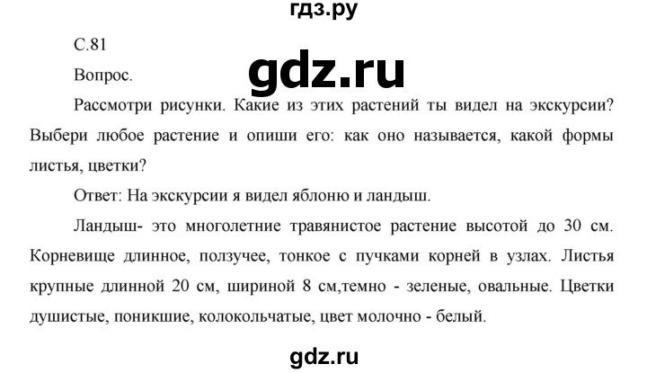 ГДЗ по окружающему миру 1 класс  Виноградова   часть 2. страница - 81, Решебник 2016