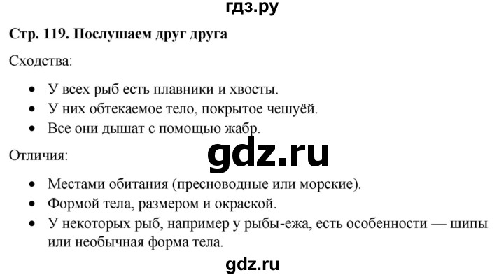 ГДЗ по окружающему миру 1 класс  Виноградова   часть 1. страница - 119, Решебник 2023