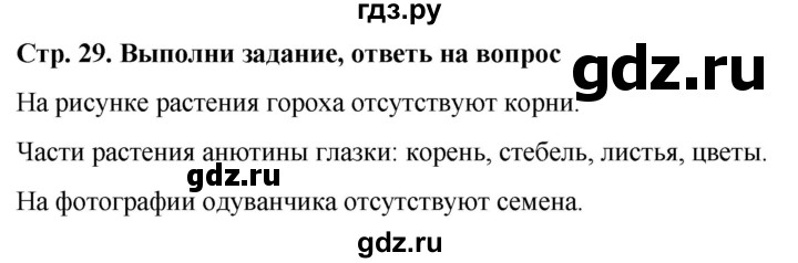 ГДЗ по окружающему миру 1 класс  Виноградова   часть 1. страница - 29, Решебник 2023