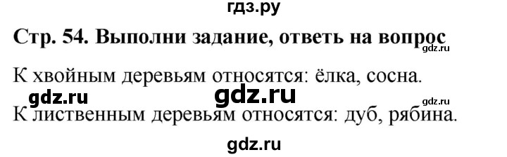 ГДЗ по окружающему миру 1 класс  Виноградова   часть 1. страница - 54, Решебник 2023