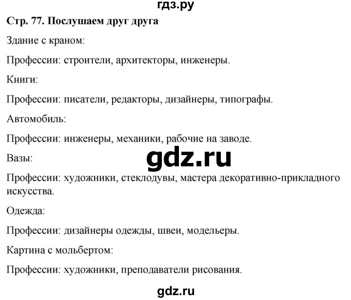 ГДЗ по окружающему миру 1 класс  Виноградова   часть 1. страница - 77, Решебник 2023