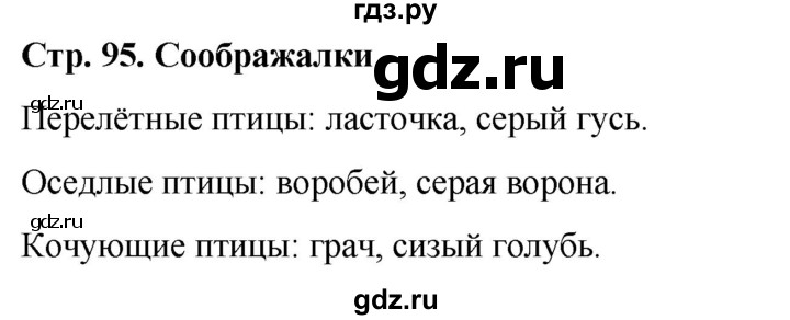 ГДЗ по окружающему миру 1 класс  Виноградова   часть 1. страница - 95, Решебник 2023