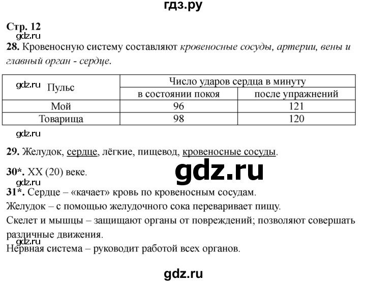 ГДЗ по окружающему миру 4 класс Виноградова рабочая тетрадь  тетрадь №1. страница - 12, Решебник 2024