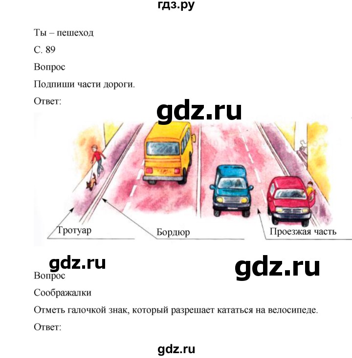 ГДЗ по окружающему миру 1 класс Виноградова рабочая тетрадь  страница - 89, Решебник 2017