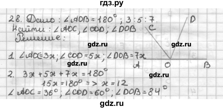 ГДЗ по геометрии 7 класс Мерзляк дидактические материалы  вариант 4 - 28, Решебник