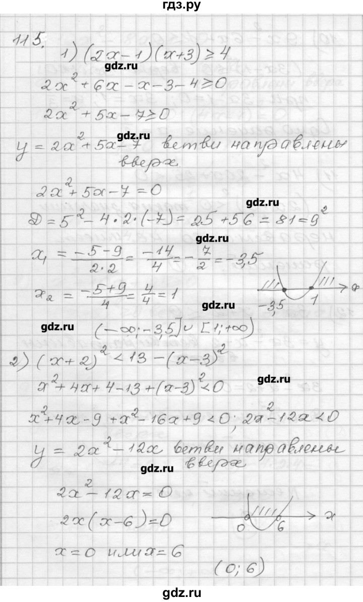 ГДЗ по алгебре 9 класс Мерзляк дидактические материалы  вариант 2 - 115, Решебник