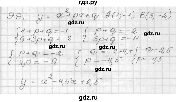 ГДЗ по алгебре 9 класс Мерзляк дидактические материалы  вариант 2 - 99, Решебник