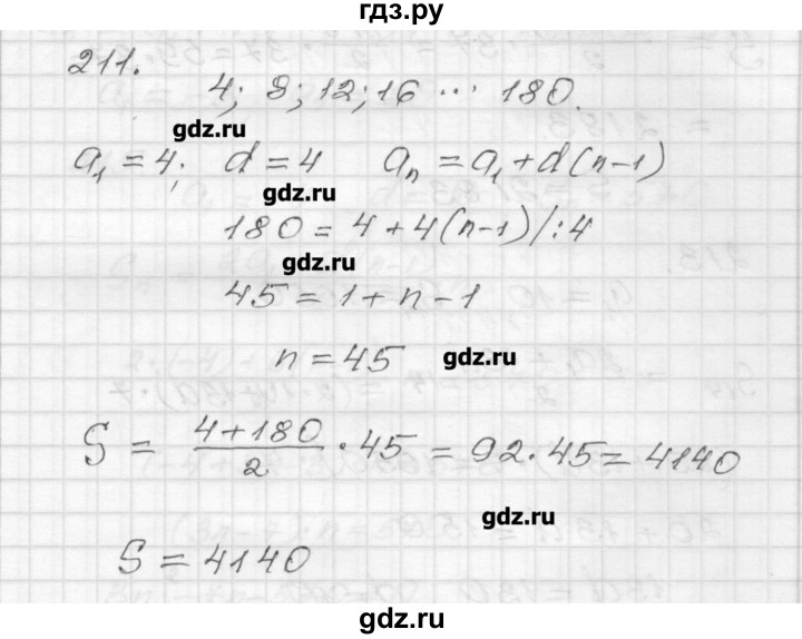 ГДЗ по алгебре 9 класс Мерзляк дидактические материалы  вариант 3 - 211, Решебник