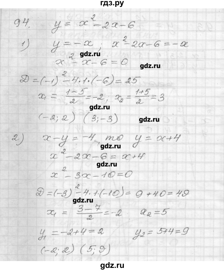 ГДЗ по алгебре 9 класс Мерзляк дидактические материалы  вариант 3 - 94, Решебник