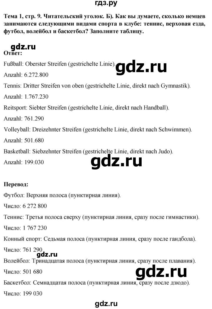ГДЗ по немецкому языку 8 класс Аверин рабочая тетрадь Horizonte  страница - 9, Решебник 2024