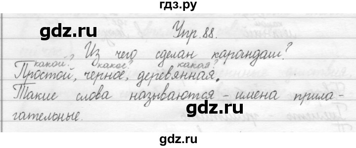 ГДЗ по русскому языку 2 класс Рамзаева тетрадь для упражнений  упражнение - 88, Решебник №1