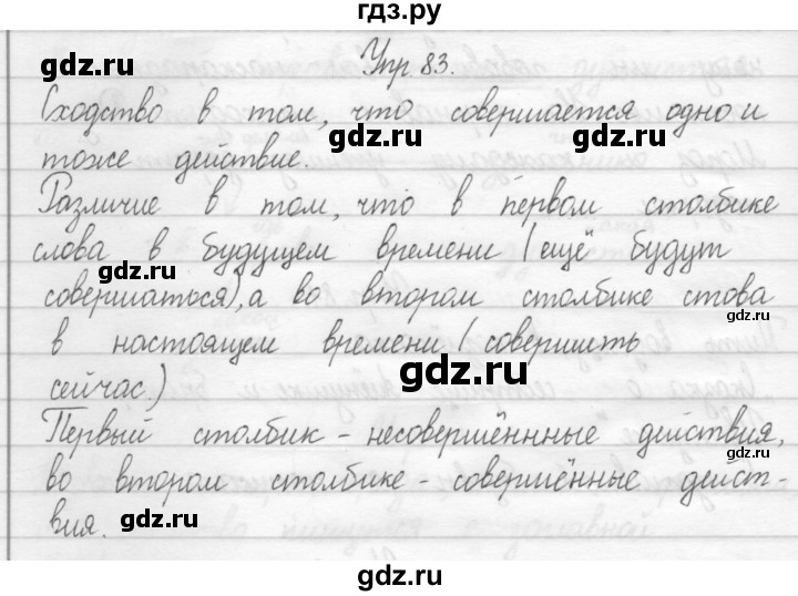 ГДЗ по русскому языку 2 класс Рамзаева тетрадь для упражнений  упражнение - 83, Решебник 2017 №1