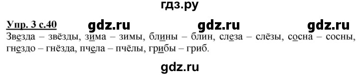 ГДЗ по русскому языку 1 класс Климанова Рабочая тетрадь  страница - 40, Решебник №1 2020