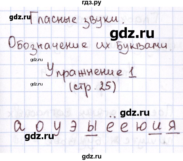 ГДЗ по русскому языку 1 класс Климанова Рабочая тетрадь  страница - 25, Решебник №2 2013