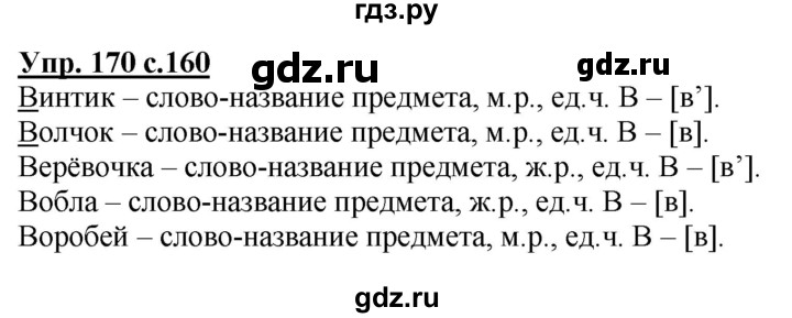 ГДЗ по русскому языку 2 класс Чуракова   часть 3. страница - 160, Решебник №1