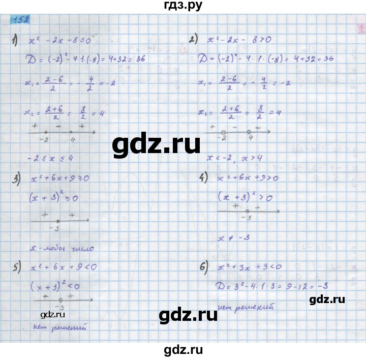 ГДЗ по алгебре 10 класс Колягин  Базовый и углубленный уровень упражнение - 152, Решебник