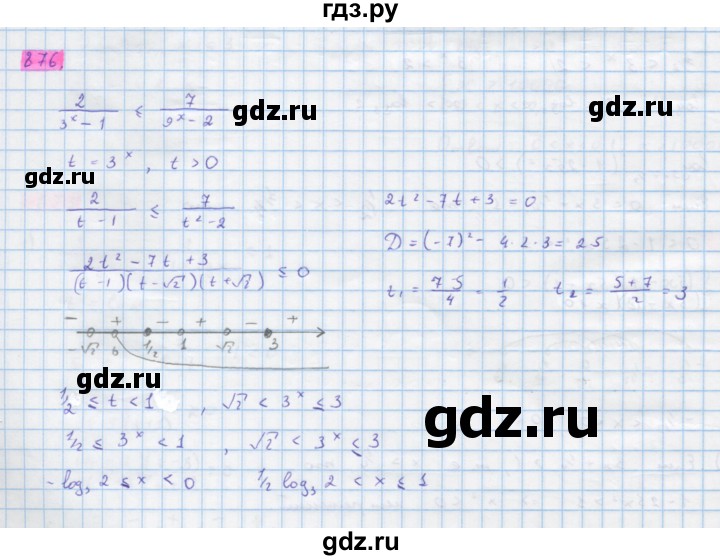 ГДЗ по алгебре 10 класс Колягин  Базовый и углубленный уровень упражнение - 876, Решебник