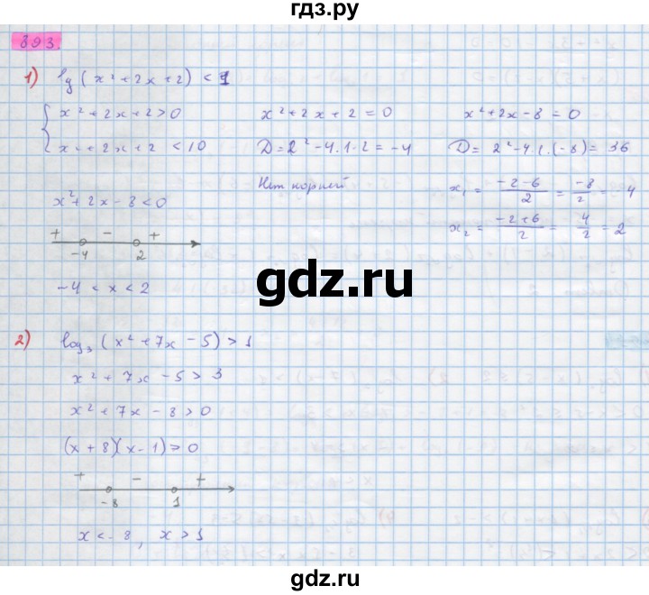 ГДЗ по алгебре 10 класс Колягин  Базовый и углубленный уровень упражнение - 893, Решебник