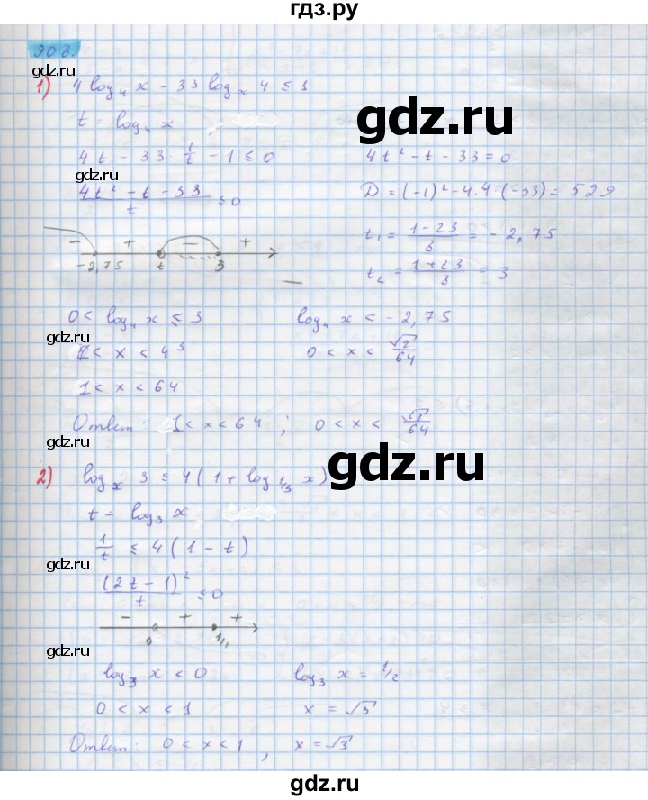 ГДЗ по алгебре 10 класс Колягин  Базовый и углубленный уровень упражнение - 908, Решебник
