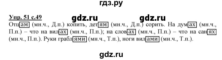 ГДЗ по русскому языку 3 класс Байкова тетрадь для самостоятельной работы (Каленчук)  часть 2 - 51, Решебник №1