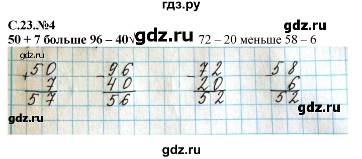 ГДЗ по математике 2 класс Рудницкая рабочая тетрадь  часть 1 (страница) - 23, Решебник №2 к учебнику 2014