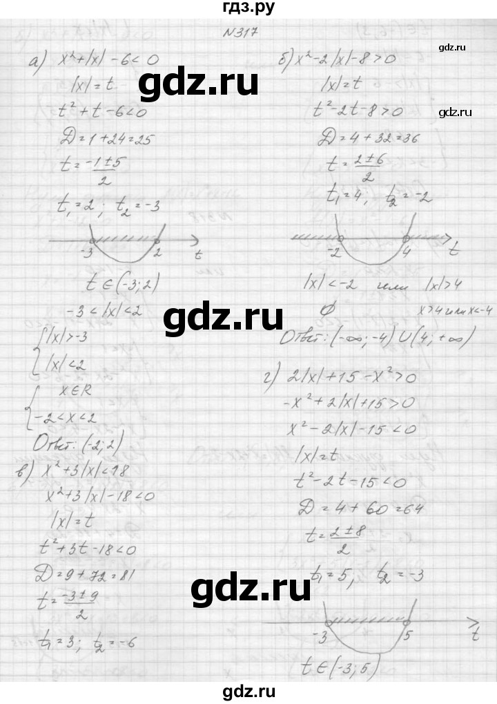 ГДЗ по алгебре 9 класс Макарычев  Углубленный уровень упражнение - 317, Решебник к учебнику 2015
